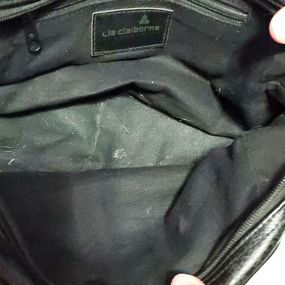 Black Pebbled Vegan Leather with Embossed Flowers Mini Handbag - Picture 7 of 10